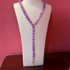 Brincos de Tarraxa Pulseira Colar Novo Traje de Joias Contas Violeta Chinês de Nicho Elegante e Elegante Brincos de Tarraxa Colar
