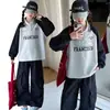 Conjunto de Sudadera Estilo Americano para Niñas Primavera y Otoño 2026 Nuevo Polo de Otoño para Niñas Mayores Pantalones Largos de Trabajo para Niños