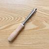 Tenedor cuchillo para piña con mango de madera, cuchillo para piña de acero inoxidable, pelador para quitar ojos, pala para piña, pelador doméstico, pelador para quitar ojos.