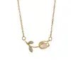 Collar para Mujer Verano Flores de Tulipán Acero de Titanio Accesorios de Venta Caliente Collar de Gama Alta para Mujer que Combina con Todo