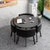 Mesa de Comedor Simple que Ahorra Espacio para Uso Doméstico, Adecuada para Apartamentos Pequeños, Mesa de Comedor para Negociaciones en Tiendas, Juego de Mesa y Sillas, Mesa Redonda para Recepción