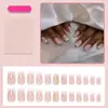 Uñas Postizas Usables Estilo Chino con Pedrería Francesas Europeas y Americanas Uñas Postizas de Gama Alta Transfronterizas