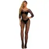 Nova Lingerie Sexy Feminina Jacquard Sexy Peça Única Malha Roupa Manga Longa Quadrado Pequeno W265