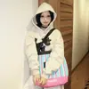 Sudadera de longitud media Sudadera Sudadera de manga larga Ropa exterior estampada para mujer Estilo perezoso fresco con forro polar engrosado