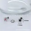 Jiangtai F136 Joyería de Aleación de Titanio Aretes de Mariquita con Circonita, Joyería para Piercing Corporal de Aleación de Titanio de Venta Caliente Transfronteriza Tornillos para Oreja