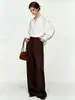 Camisa de algodão puro com design de retalhos bordados estilo retrô francês para mulheres, camisa feminina de manga longa solta para o outono de 2026 atacado