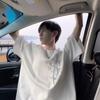 Novo estilo chinês estilo nacional bambu pesado manga curta camiseta masculina moda marca branca solta grande tamanho alta rua meia manga camiseta verão
