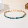 Pulseira de Raquete de Tênis com Broca de Zircônia Estilo Europeu 4.0 Cor Retenção 18K Fileira Única Joia Fronteira Amazon Hip Hop Mercadorias de Comércio Exterior