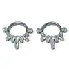 Aleación de Titanio 8/10 mm Cuadrado Moda Brillante Aro para Nariz Pantalla para Oreja Uña Joyería para Perforación Circonita