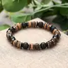Pulsera bohemia de cuentas turquesas estilo étnico con colgante de cruz pulsera turquesa elástica europea y americana
