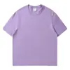Camiseta Blanca de Algodón Puro de 200g con Cuello Redondo y Mangas Cortas/Medias Mangas para Hombres y Mujeres, Talla Grande, Estilo Holgado Adelgazante, Estilo Europeo y Americano