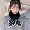 Bufanda de Felpa para Mujer 2026 Nuevo Invierno Estilo Coreano Linda Versátil Cálida Cuello de Piel Cruzado Calentador de Cuello