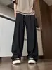 Pantalones deportivos casuales de verano para hombre, finos, de corte recto holgado, con pliegues, tacto frío de seda helada, estilo americano, transfronterizos