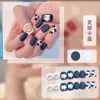 Manicura Uñas Portátiles Crema Linda Estilo Ins Uñas Postizas Dibujo Animado Hecho a Mano Diamante Set de 24 Piezas Uñas de Máquina