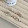 Anillo Liso Perlado de Alto Brillo Estilo Coreano, Anillo Abierto Apilable, Anillo Elegante Versátil Hecho a Mano con Incrustaciones de Diamantes Estilo Ins de Lujo Ligero para Mujeres