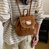 Mochila feminina estilo coreano versátil de um ombro diagonal outono japonesa transversal nova 2026 bolsa de mão dupla ombro fofa poá desenho animado requintada