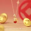 Collar Original de Plata Pura S999 Caballo del Tesoro, Pulsera de Lujo Ligero, Pendientes de Nicho del Año Zodiacal, Joyería Personalizada Dropshipping