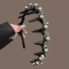 Diadema de Cristal y Perlas de Lujo Ligero con Dientes, Antideslizante, Accesorio para el Cabello de Corona Alta, Diadema para Uso Diario, Accesorio para el Cabello Estilo Nuevo 2026 para Mujeres
