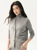 Chaleco de cachemira con cuello en V bordado y botones, cárdigan de punto sin mangas para mujer, elegante y moderno para usar en capas