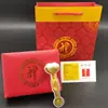 Wufu Linmen Cristal Dorado Lámina de Oro Ruyi Adornos Tira Dorada Pequeña Joyería Actividades de Banco y Seguros Regalo de Inauguración