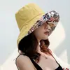 Sombrero de Pescador de Doble Cara para Mujer, Tendencia de Verano Versátil Estilo Japonés Cubre Rostro, Salida a la Playa, Ala Ancha, Protección Solar, Transpirable