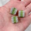 Bola de diamante incrustada con cuentas de cristal de pedrería, cuentas con agujero, cuentas espaciadoras, hechas a mano, material para colgante de pulsera de mano, accesorios de joyería DIY al por mayor