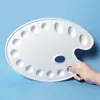 Paleta de Pintura Oval Plástico Espessado Paleta Pintura Tinta Guache Aquarela Acrílico Pintura Chinesa Paleta