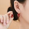 Pendientes Maillard vintage de color marrón Ankora rojo, estilo Hong Kong, ligeros, lujosos, de alta gama, elegantes y a la moda, que combinan con todo.
