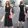 Traje de pantalones de pierna ancha estilo coreano para mujer verano 2018 nuevo estudiante casual holgado pantalones capri deportes dos piezas ropa de mujer