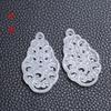 Ouro de seda jade jade branco flor oca ruyi gota de água pingente diy antigo passo swing brincos acessórios de jóias