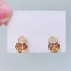 Brincos Elegantes Estilo Hong Kong Retrô de Cubo de Açúcar Mascavo Exquisitos Brincos de Moda Elegantes Simples Brincos de Luxo para Mulheres