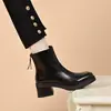Botines de suela gruesa, cómodos botines Chelsea para mujer, nueva colección otoño/invierno 2026, botines elegantes de tacón medio y tacón grueso, calzado versátil