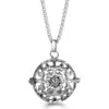 Pendente Vazado Flor Gota Mexicana Aromaterapia Corrente de Aço Titânio Diamante Difusor de Óleo Essencial Colar para Mulheres