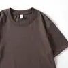 210g Camiseta Blanca Manga Corta para Hombre y Mujer Camisa Base Hombro con Verano Holgada Algodón Puro Color Sólido Top Camiseta