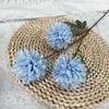 Venta al por mayor Boda Crisantemo de 3 Cabezas Diente de León Individual Bola de Cebolla Flor Artificial Camino Floral Ramo Flor Seca Regalo Hortensia