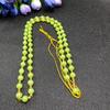 Collar de cuerda al por mayor, cadena larga de suéter con cuentas redondas de jade blanco de imitación, cordón colgante tejido a mano, cuerda de cuentas de arroz, cuerda de mano