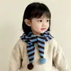Bufanda Infantil Otoño e Invierno Niños y Niñas Rayada Chal Protector de Cuello Caliente para Bebé Bufanda Triangular Cinta para la Cabeza Protección para las Orejas Bufanda para el Cuello