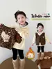 Colete sherpa com estampa de leopardo para meninas, nova coleção outono/inverno 2026, jaqueta colete de fleece estilosa e moderna