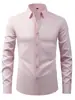 Camisa Social Masculina de Manga Longa Anti-Amasso Formal de Negócios Slim Fit Estilo Coreano Profissional para Escritório Branca Casual
