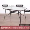 Mesa de Jantar Externa Vidro Temperado Mesa Dobrável para Varanda Mesa para Barraca Externa Chá de Leite Mesa de Pátio de Lazer ao Ar Livre e Cadeira Conjunto de Três Peças