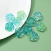 Contas de Vidro Gelatina Bicolor de 15mm Contas Soltas de Flor Gêmea Material para Pulseiras e Brincos DIY Criativos Feitos à Mão