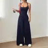 Moda Femenina Europea y Americana Transfronteriza Verano Nuevo Color Sólido Sin Tirantes Casual Mono de Verano Pierna Ancha Ajuste Holgado