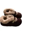 Zapatos de invierno para mujer, gruesos y cálidos, estilo Birkenstock, con elevador interno de altura y forro de felpa, adecuados para mujeres embarazadas, con un diseño de algodón esponjoso tipo nieve