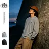 Moletom Básico Simples de Gola Redonda com Listras Outono SANHOMME para Homens e Mulheres, Tendência Solto Casual Versátil Camisa Base 61868