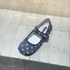 Mocasines Retro Negros de Lunares con Punta Redonda y Una Correa para Mujer, Nuevo Estilo Primavera Temprana 2026, Zapatos Mary Jane Versión Coreana para Combinar con Faldas