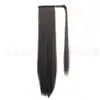 Peruca de extensão de cabelo de fibra química Peruca de cabelo longo liso europeia e americana Peruca feminina de fibra química com velcro Peruca de rabo de cavalo