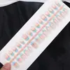 Nuevas Puntas de Uñas Portátiles Estilo Verano, Arte de Uñas Colorido de Alto Grado Estilo Francés, Estilo Dulce, Suave y Lujoso, 30 Piezas en Stock