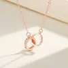 Exquisito anillo de hebilla popular para transmisión en vivo de moda, anillo de Mobius, collar para mujer, lujo ligero, regalo personalizado para el Día de San Valentín