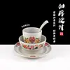 Plato de Servir de Melamina para Comida Caliente y Barbacoa Famoso en Internet de Chongqing, Estilo Vintage Retro Nostálgico, con Diseño de Caracteres Chinos Tradicionales