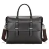 Maletín de Piel de Vaca de Primera Capa para Hombre, Bolso de Mano Horizontal de Alta Gama a la Moda, Bolso para Portátil de Gran Capacidad, Moderno
